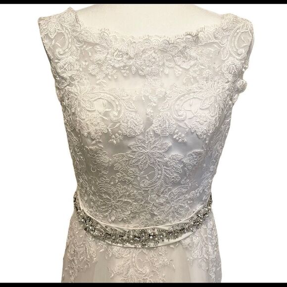 Mori Lee Wedding Dress 5370 Lace Embroidered Sash - Picture 4 of 12